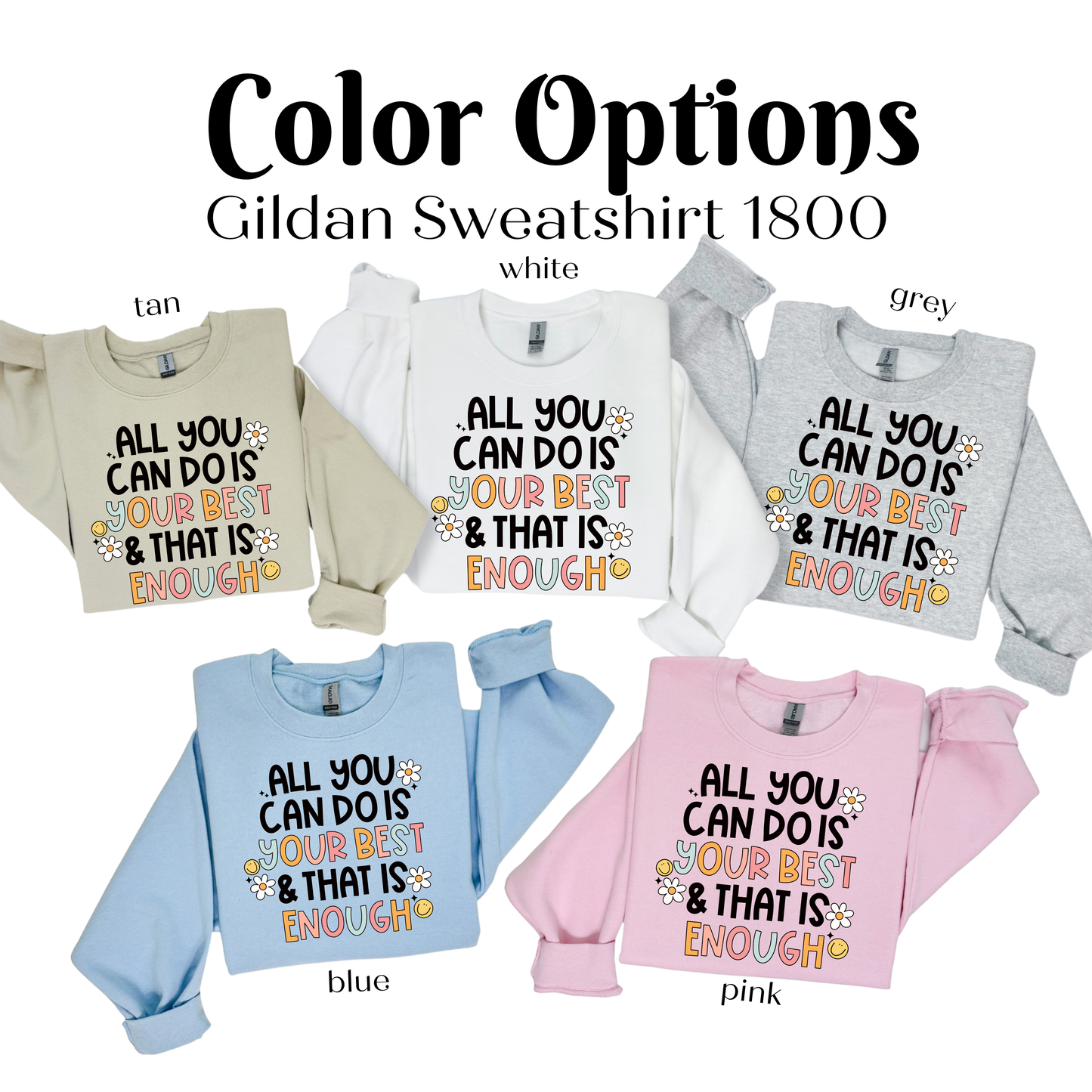 a group of sweaters that say all you can do is color options