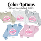 a group of children's sweatshirts with the words, color options, and