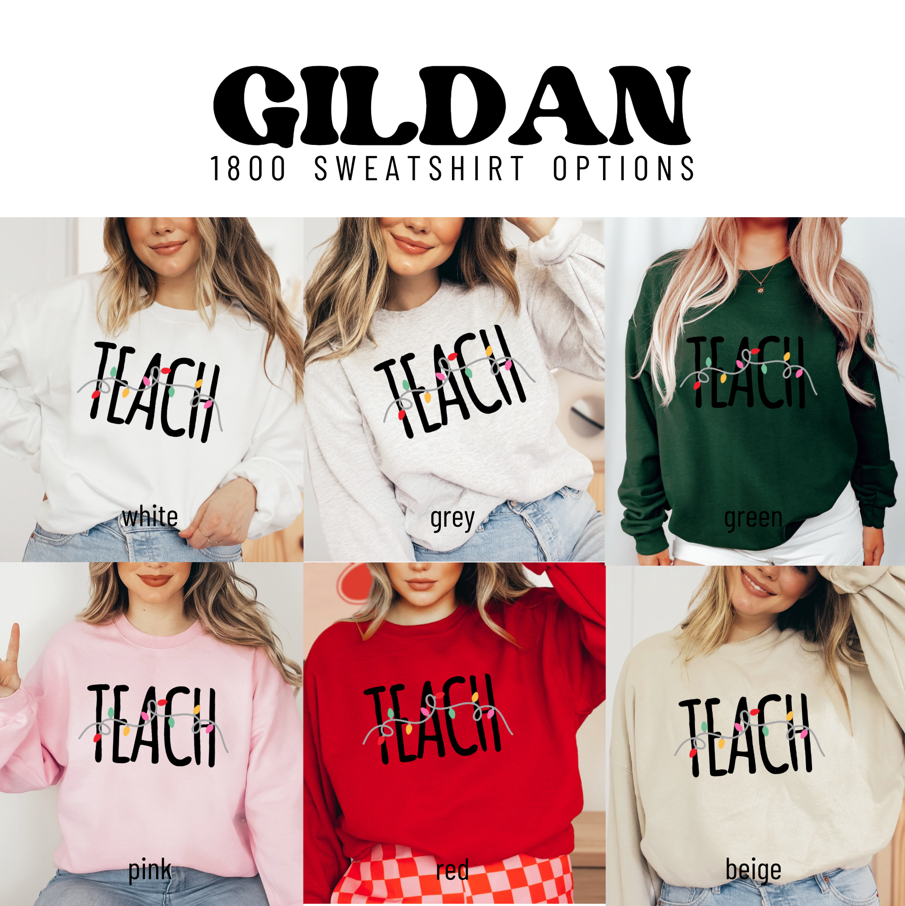 a group of women wearing sweatshirts with the words teach on them