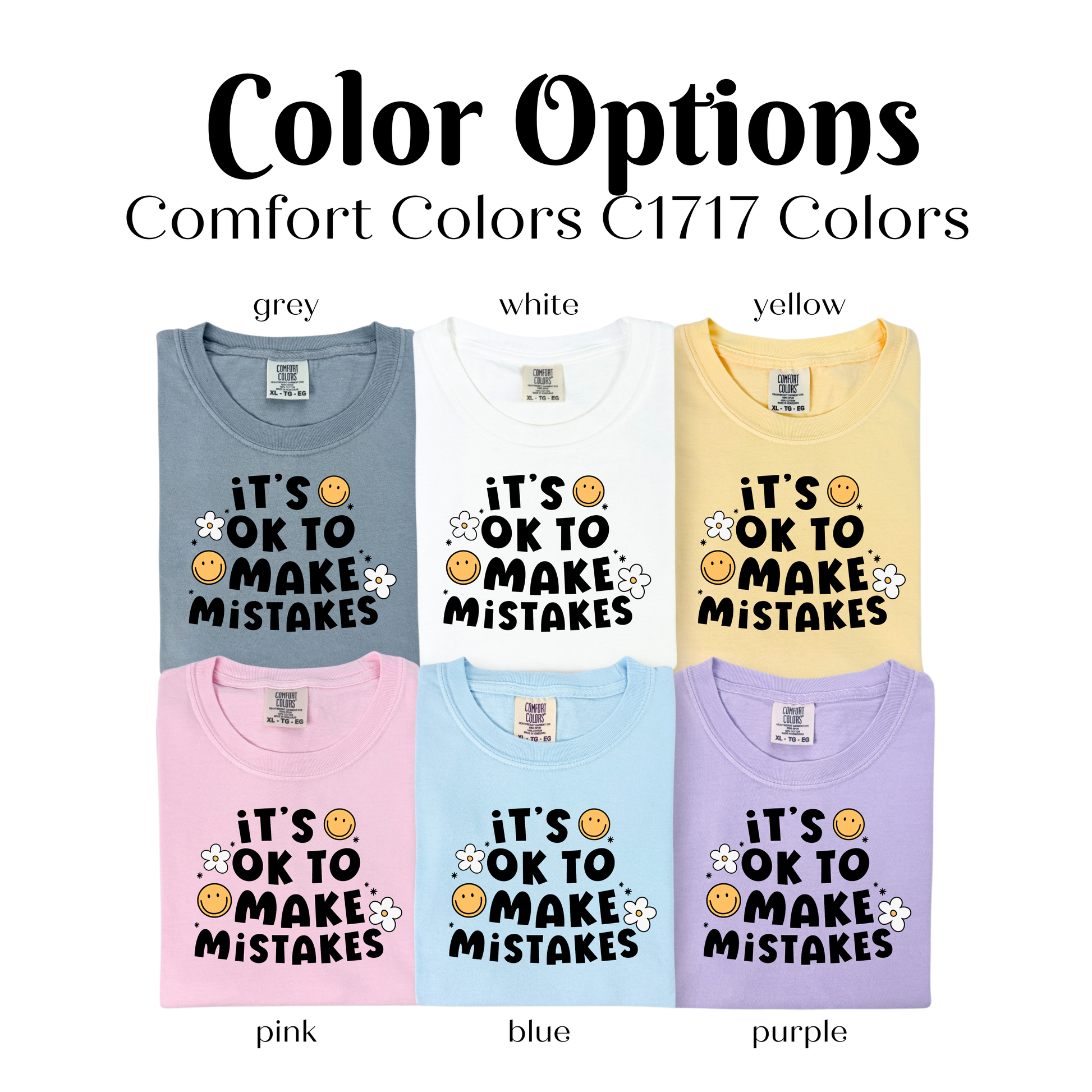 a group of t - shirts that say it's ok to make mistakes