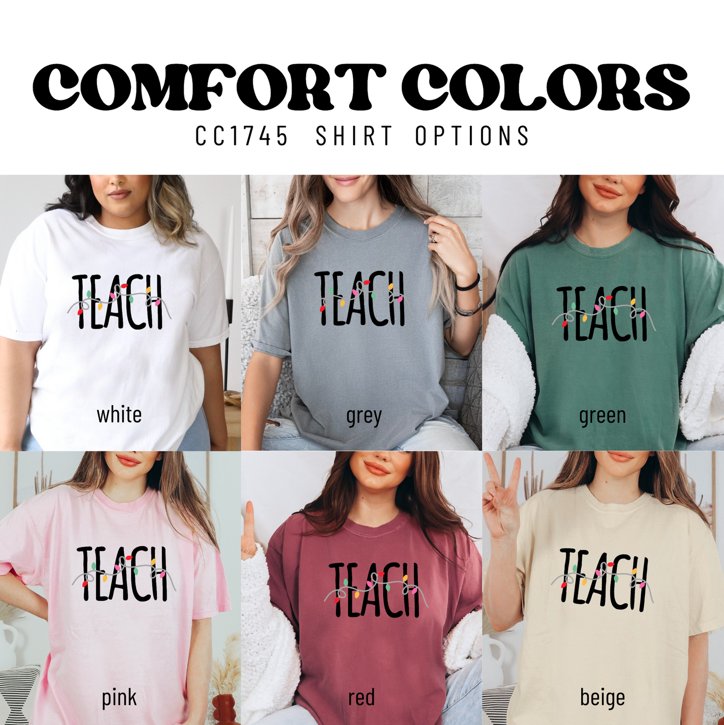 a group of women wearing t - shirts that say comfort colors