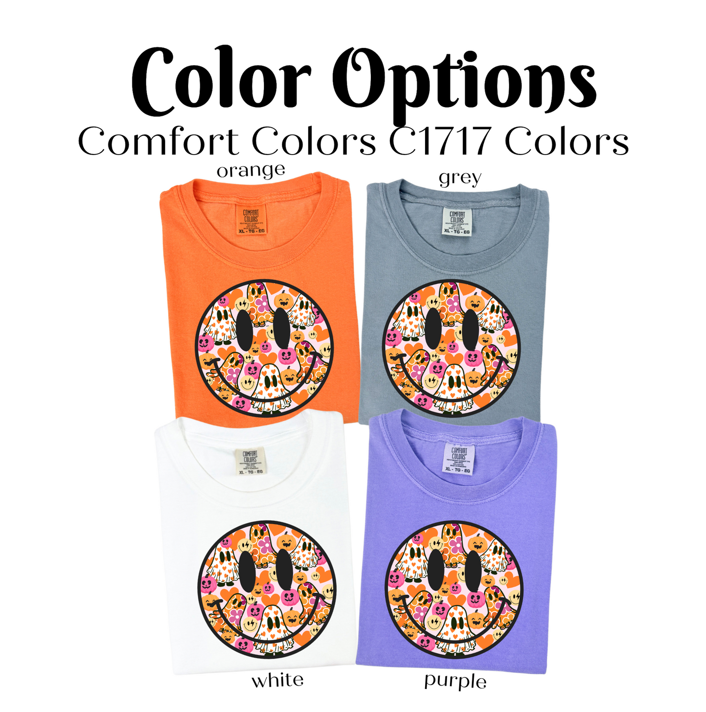 three different colors of t - shirts with the words color options