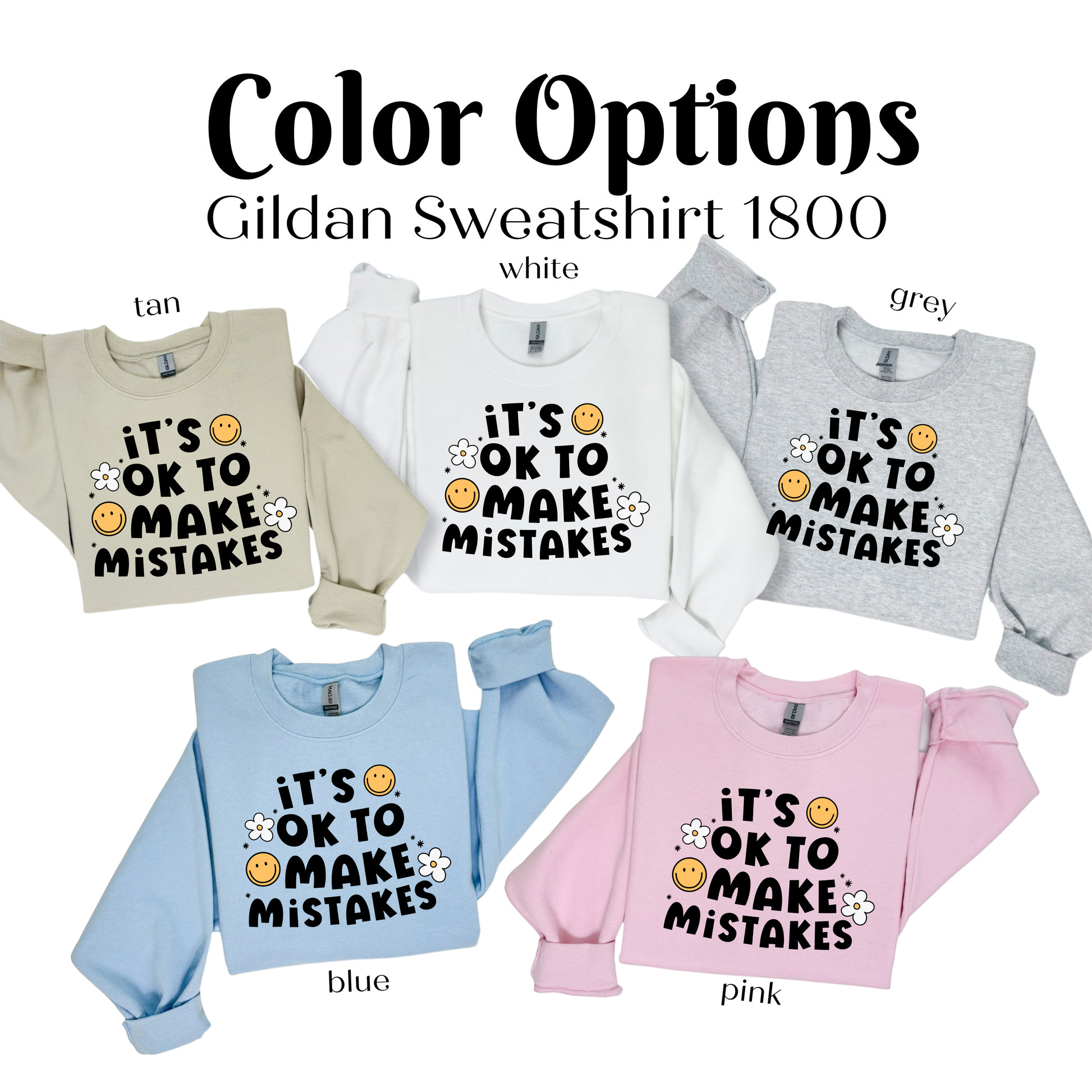 a group of sweaters that say it's ok to make mistakes