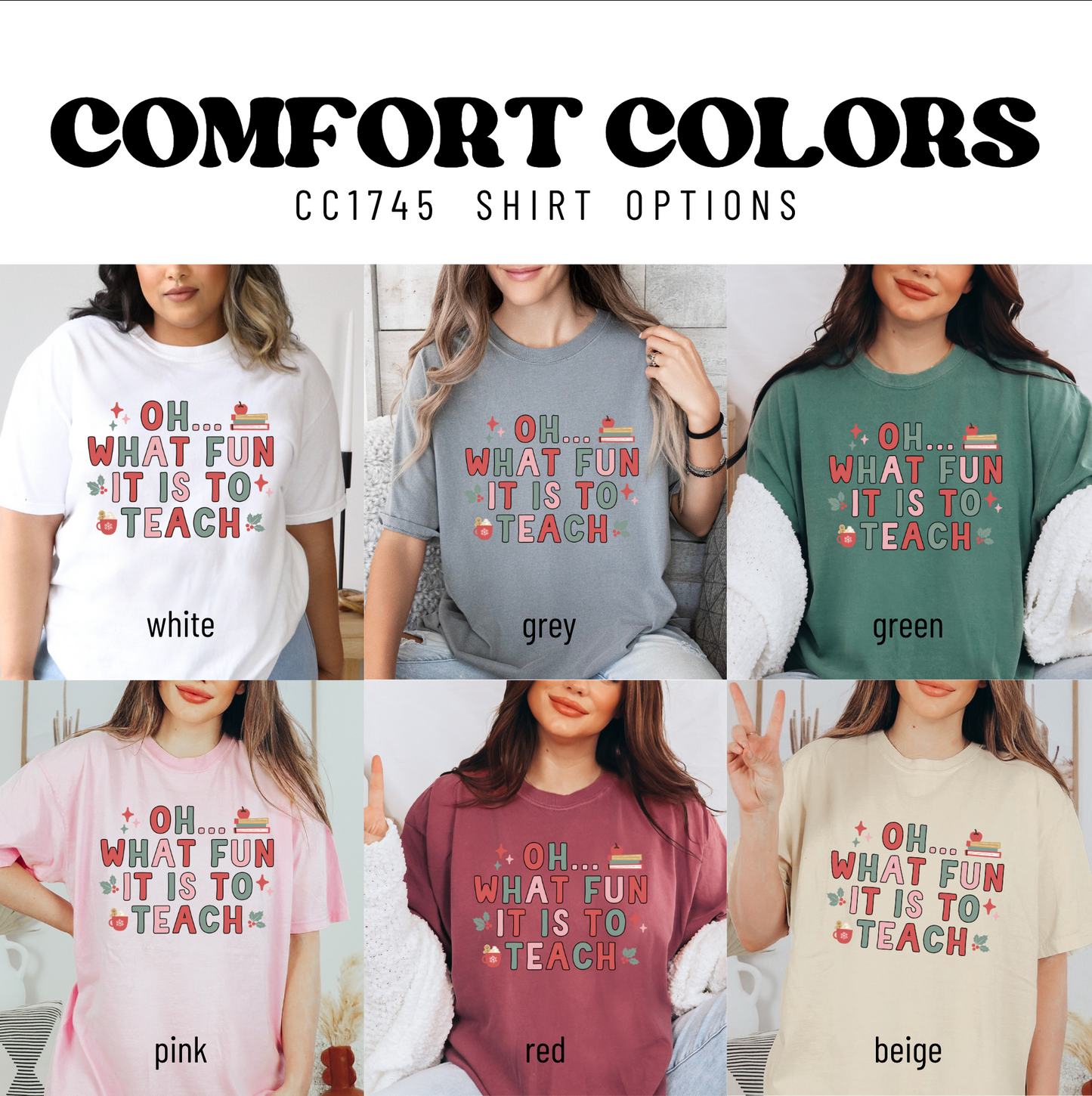 a group of women wearing matching shirts with the words comfort colors