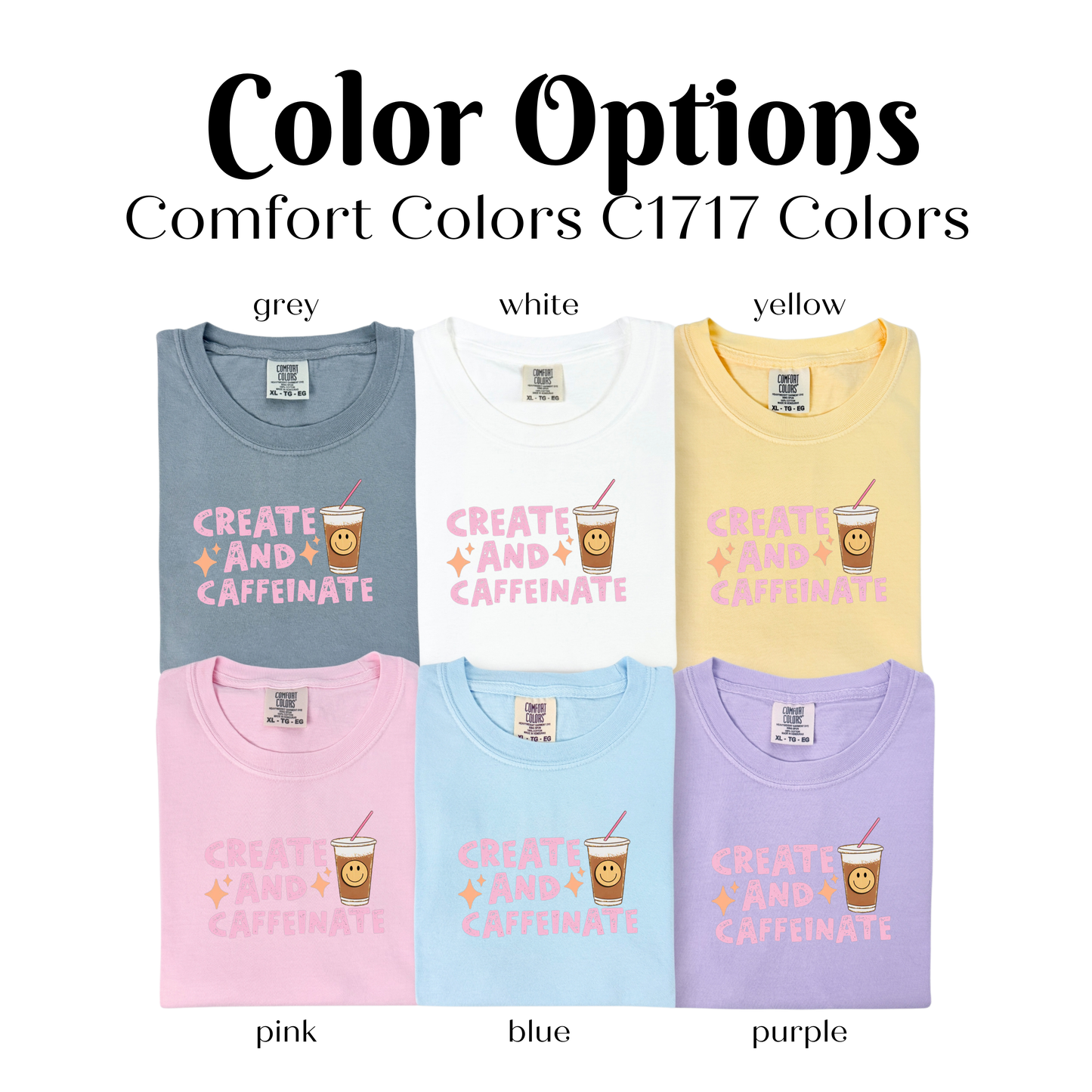 a group of t - shirts with the words color options in different colors