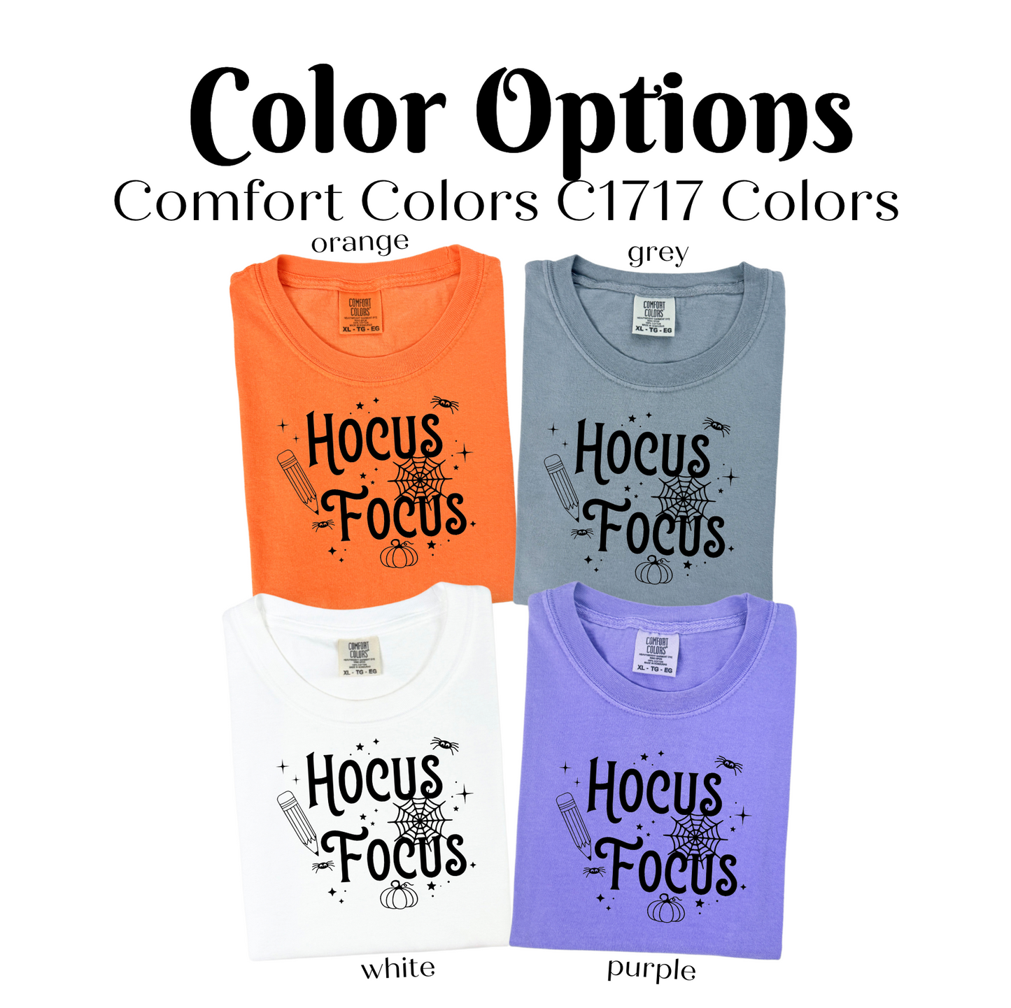 a group of three t - shirts with the words, color options, and a