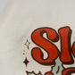 a close up of a t - shirt with the word sloe on it