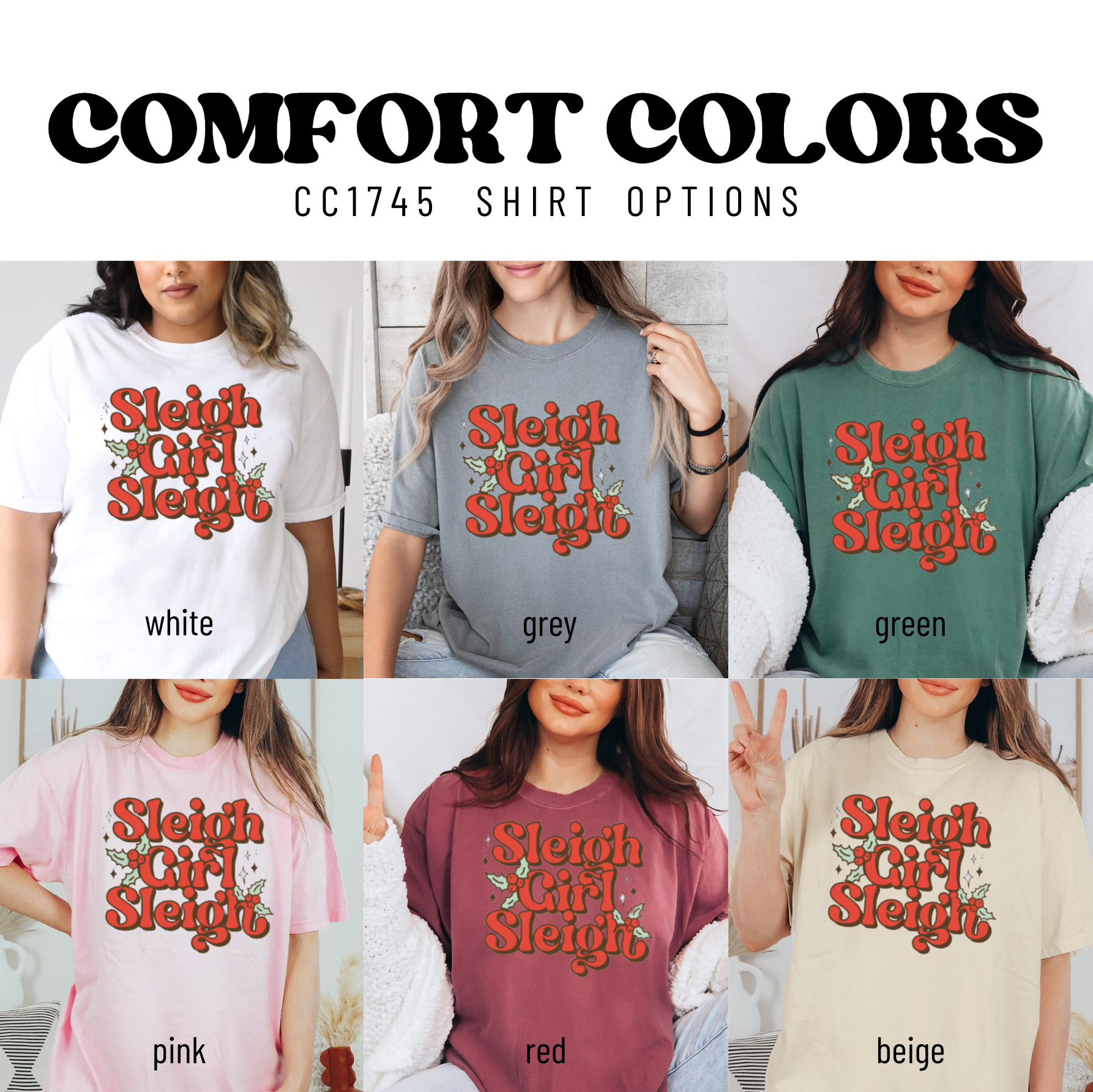 a group of women wearing t - shirts that say comfort colors