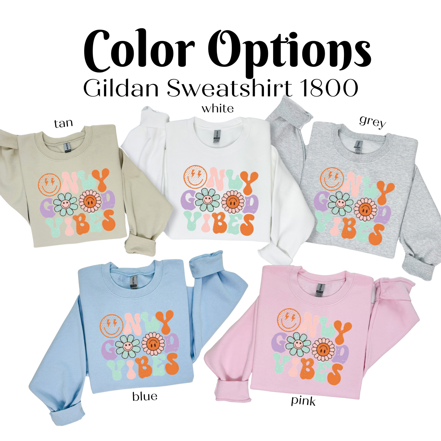 a group of children's shirts with the words color options on them