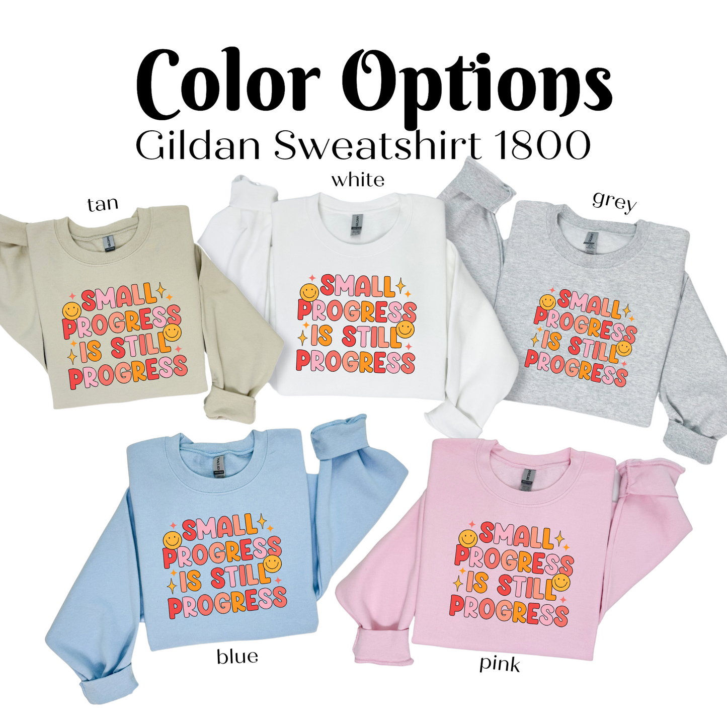 a group of sweaters with the words color options on them