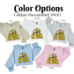 a group of sweaters with the words, color options, and a picture of